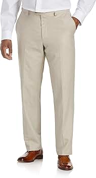 Oak Hill by DXL Men's Big and Tall Linen-Blend Suit Pants